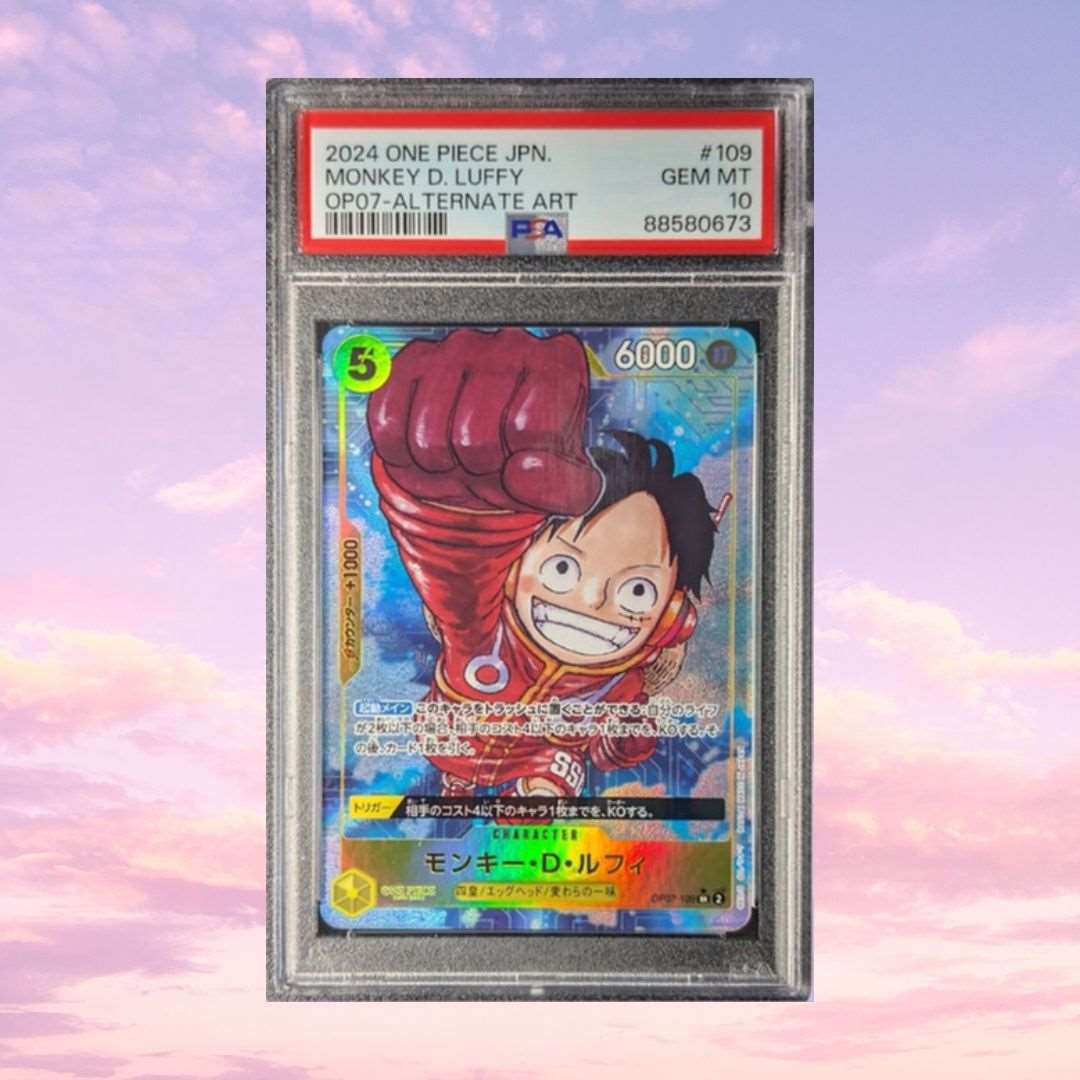 One Piece OP07-109 Monkey D. Luffy Japanese SR Parallel PSA 10