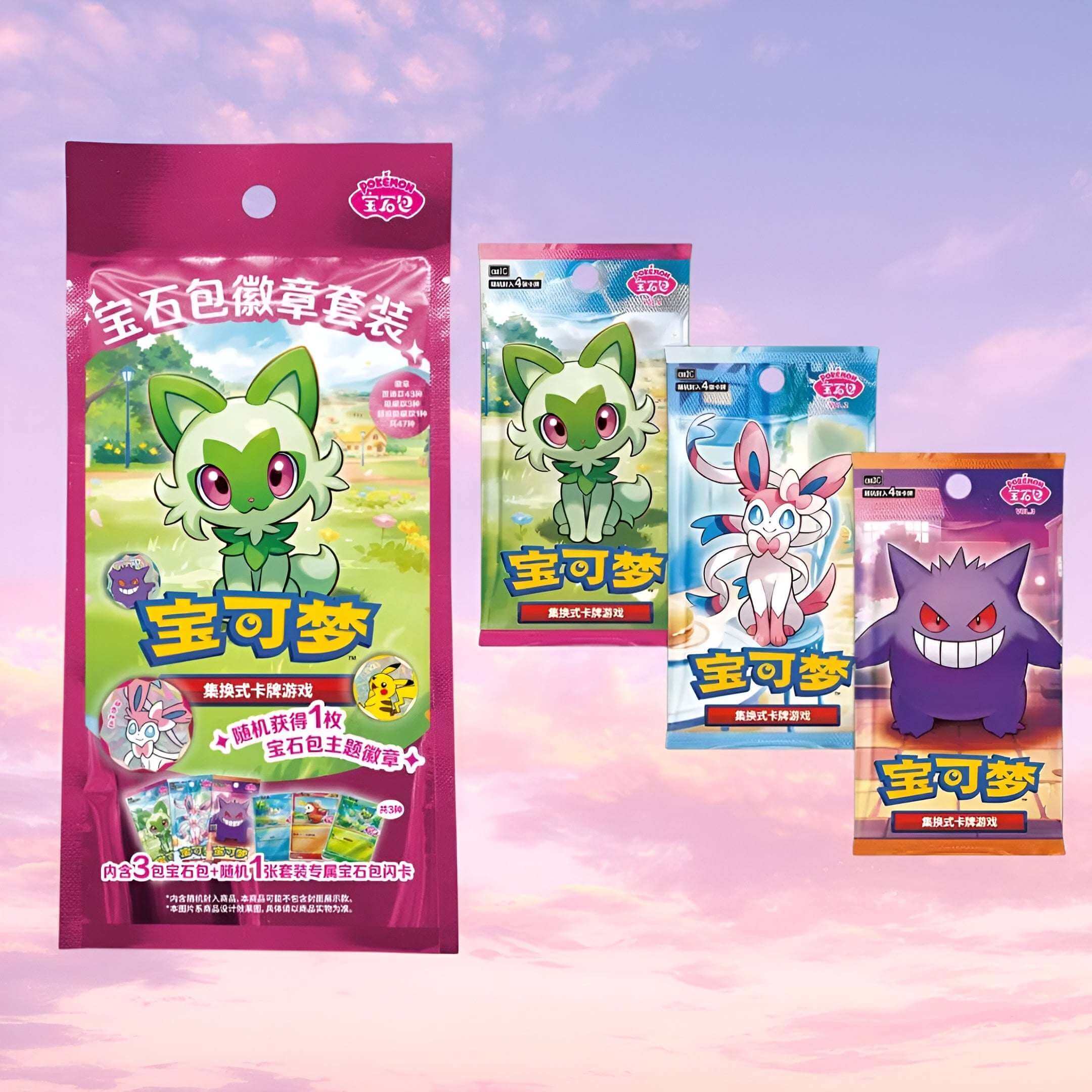 Pokemon Gem Pack Badge Set Simplified Chinese Pack - Keef's Cards