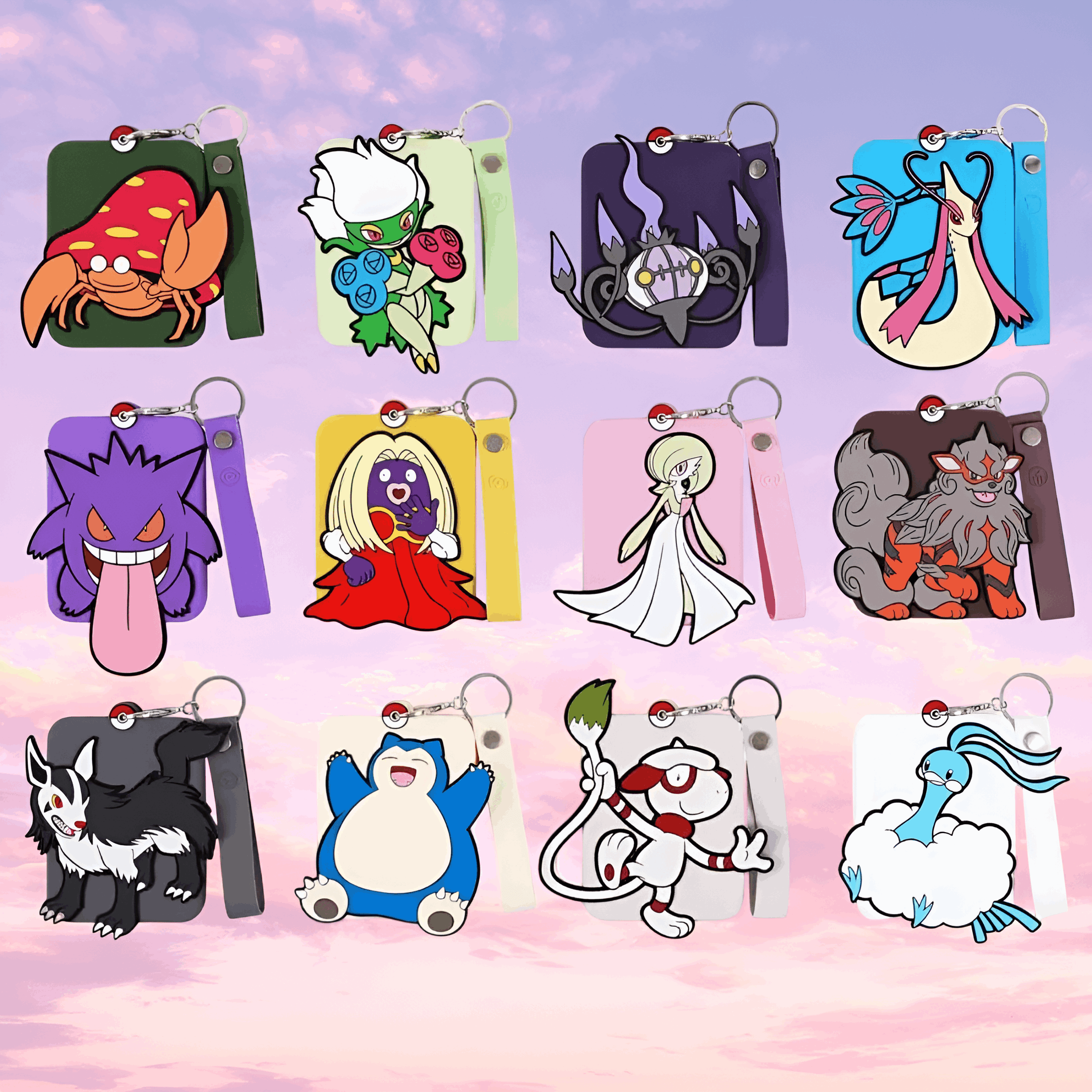 Pokemon Gengar Card Display Set Gift Box - Simplified Chinese featuring various Pokémon character keychains.