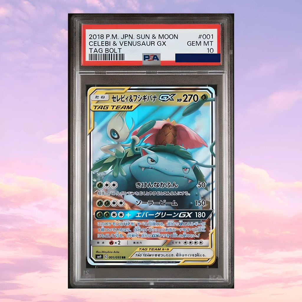 Pokemon Celebi & Venusaur GX #01 Tag Bolt Japanese PSA 10