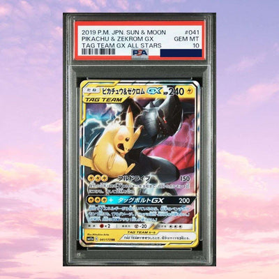 Pokemon Pikachu & Zekrom GX #41 Tag Team All Stars Japanese PSA 10