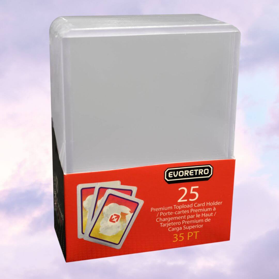 EVORETRO Toploader 35pt – Pack of 25 for Trading Cards
