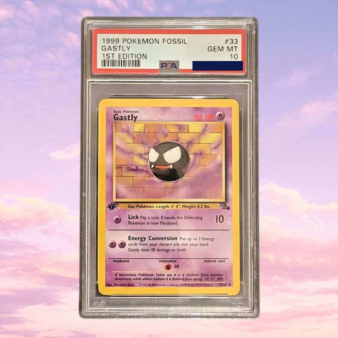 Pokemon Gastly #33 Fossil 1st Edition PSA 10